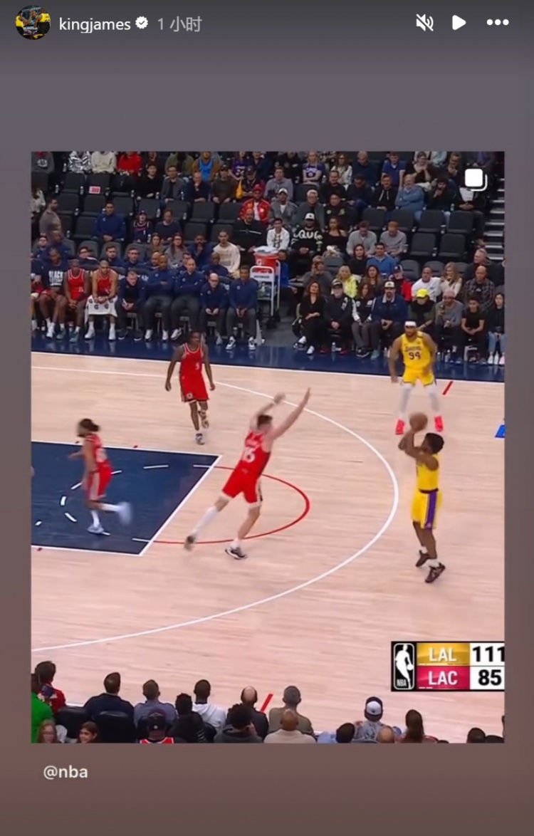  為你驕傲！布朗尼投進(jìn)NBA生涯首記三分球！詹姆斯賽后轉發(fā)