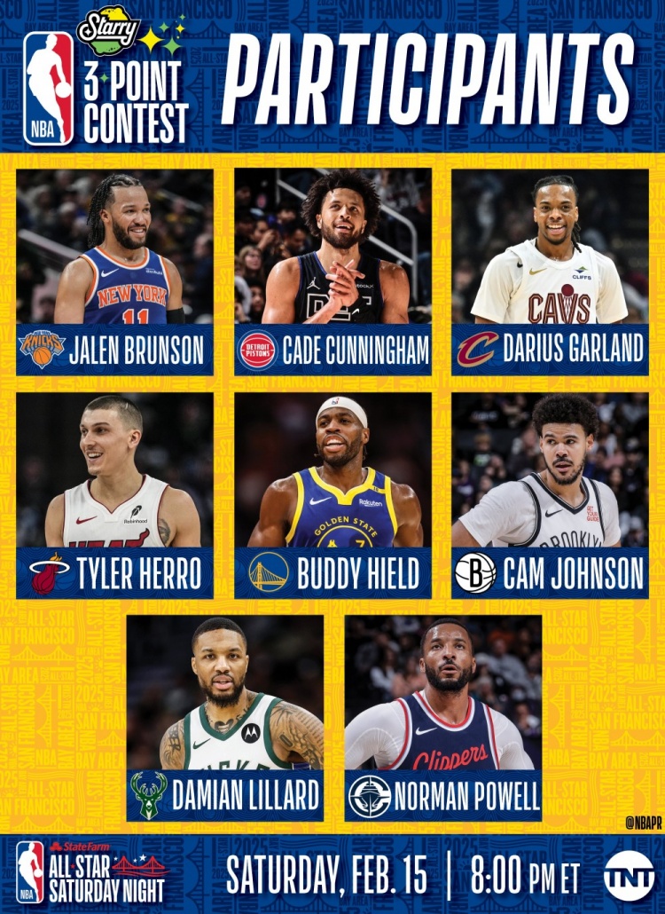  NBA全明星三分大賽名單：利拉德沖擊三連冠 希爾德、康寧漢姆在列