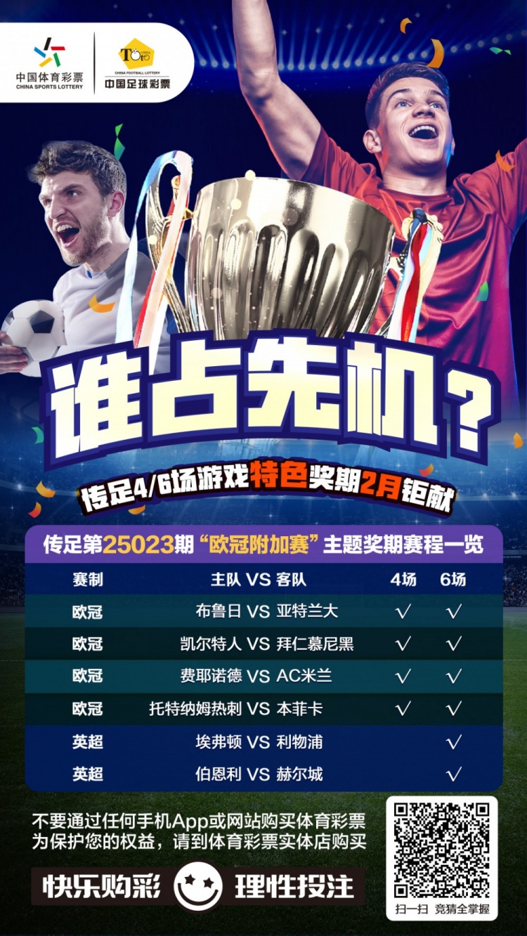  誰(shuí)占先機？！傳足特色獎期第25023期聚焦歐冠附加賽